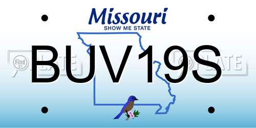 BUV19S Missouri License Plate