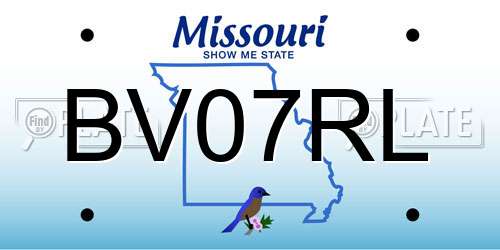 BV07RL Missouri License Plate