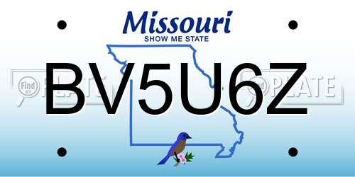 BV5U6Z Missouri License Plate