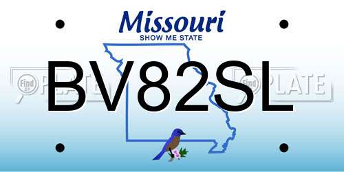 BV82SL Missouri License Plate