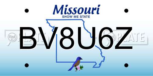 BV8U6Z Missouri License Plate