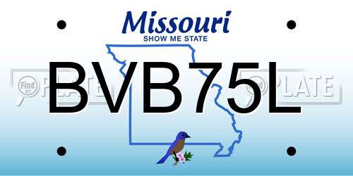 BVB75L Missouri License Plate