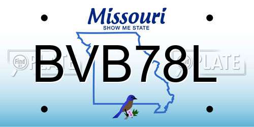 BVB78L Missouri License Plate