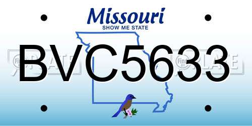 BVC5633 Missouri License Plate