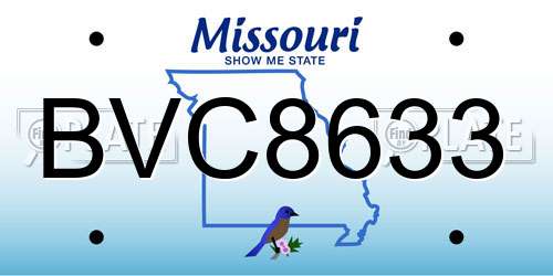 BVC8633 Missouri License Plate