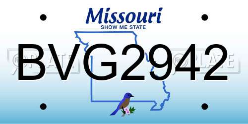 BVG2942 Missouri License Plate