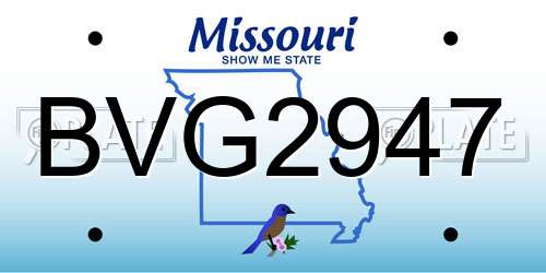 BVG2947 Missouri License Plate