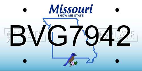 BVG7942 Missouri License Plate
