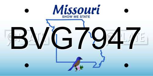 BVG7947 Missouri License Plate