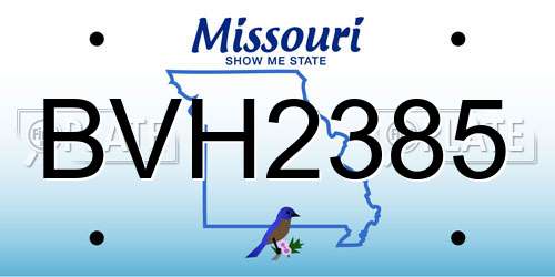 BVH2385 Missouri License Plate