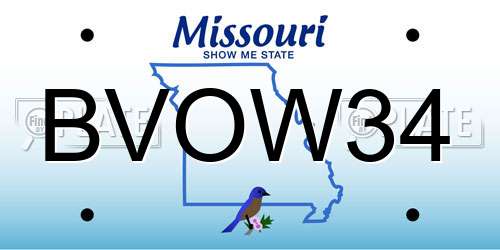 BVOW34 Missouri License Plate