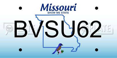 BVSU62 Missouri License Plate