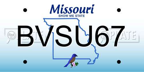 BVSU67 Missouri License Plate