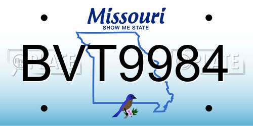 BVT9984 Missouri License Plate