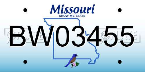BW03455 Missouri License Plate