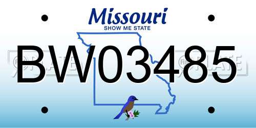 BW03485 Missouri License Plate