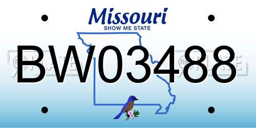 BW03488 Missouri License Plate