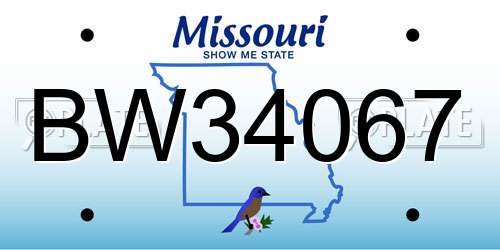 BW34067 Missouri License Plate
