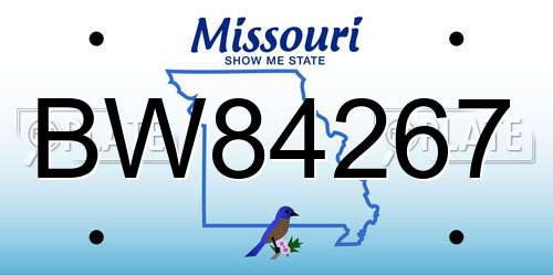 BW84267 Missouri License Plate
