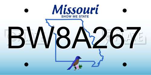 BW8A267 Missouri License Plate