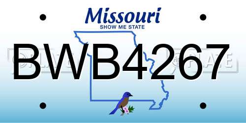 BWB4267 Missouri License Plate