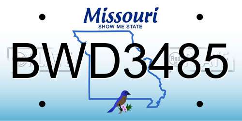BWD3485 Missouri License Plate