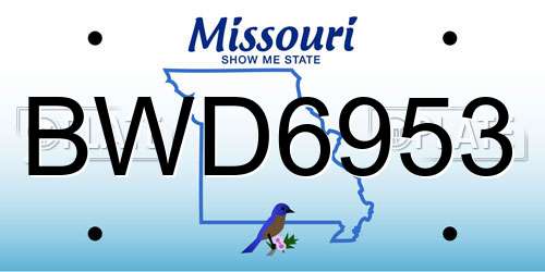 BWD6953 Missouri License Plate