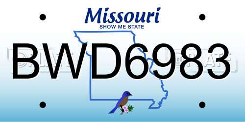 BWD6983 Missouri License Plate