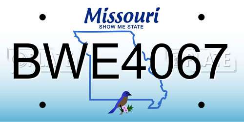 BWE4067 Missouri License Plate