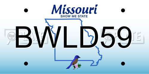 BWLD59 Missouri License Plate