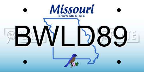BWLD89 Missouri License Plate