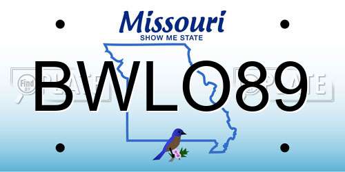 BWLO89 Missouri License Plate