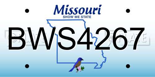BWS4267 Missouri License Plate