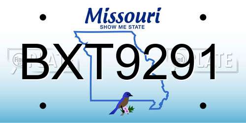 BXT9291 Missouri License Plate