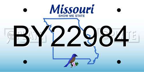 BY22984 Missouri License Plate