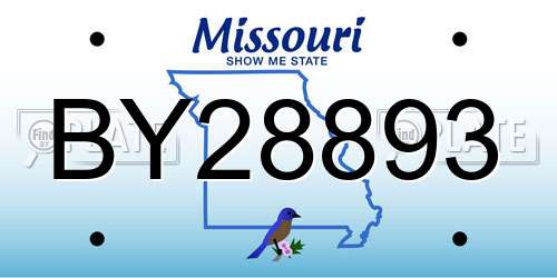 BY28893 Missouri License Plate
