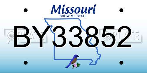 BY33852 Missouri License Plate