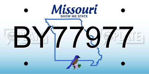 BY77977 Missouri License Plate