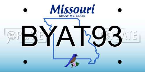 BYAT93 Missouri License Plate