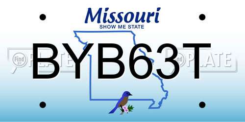 BYB63T Missouri License Plate