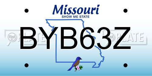 BYB63Z Missouri License Plate