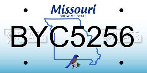 BYC5256 Missouri License Plate