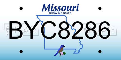 BYC8286 Missouri License Plate