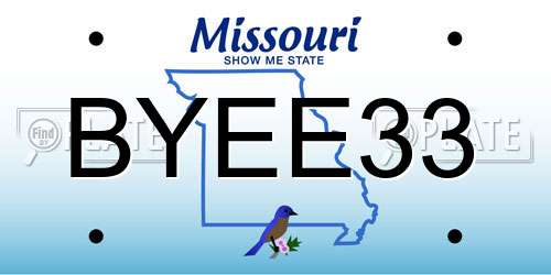 BYEE33 Missouri License Plate
