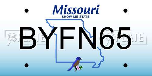 BYFN65 Missouri License Plate