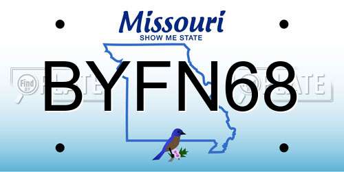 BYFN68 Missouri License Plate