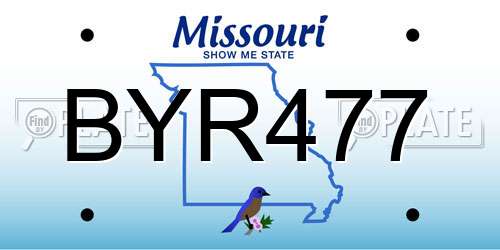 BYR477 Missouri License Plate