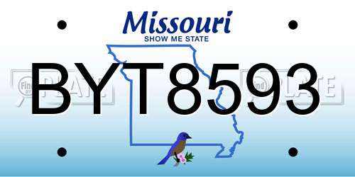 BYT8593 Missouri License Plate