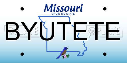 BYUTETE Missouri License Plate