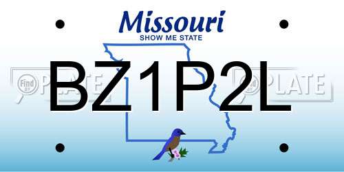 BZ1P2L Missouri License Plate